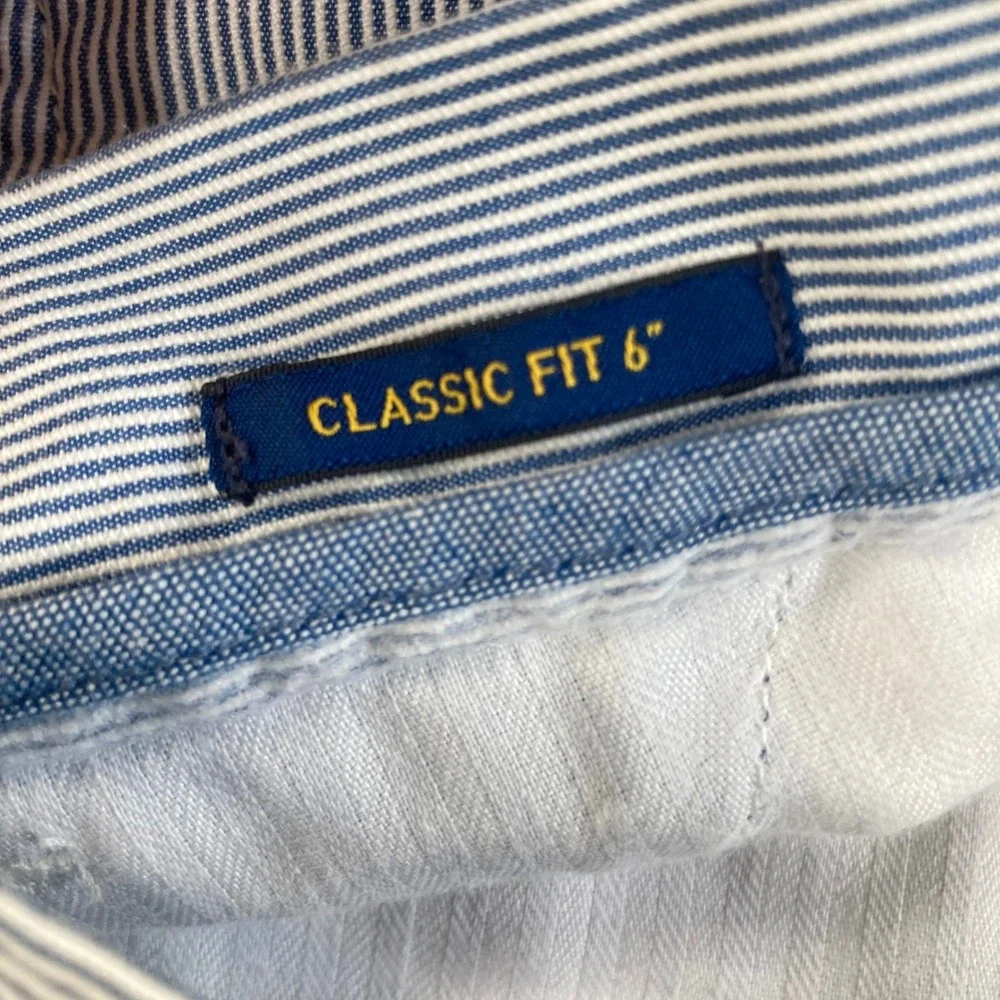 Polo Ralph Lauren Mens 33 (Fit 32) Blue White Pinstripe Classic 6